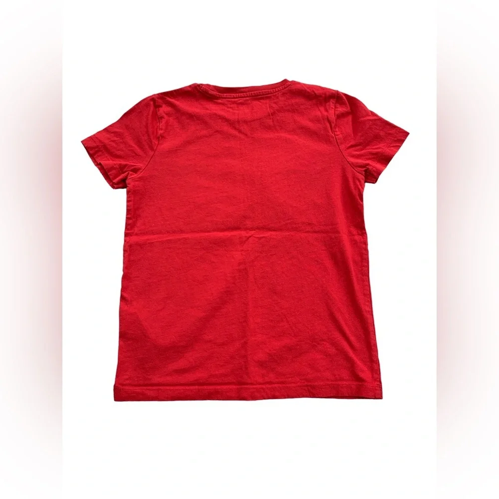 Mini Boden Size 8-9 Years Red Dog Shark Applique Short Sleeve T-Shirt